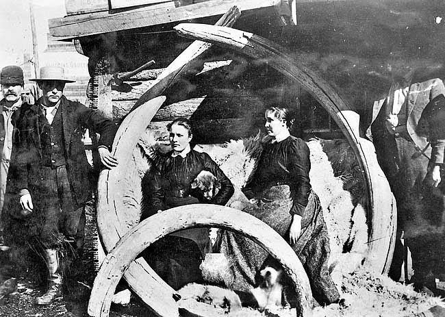 Women with Mammoth Tusks in Sulphur Creek, Yukon